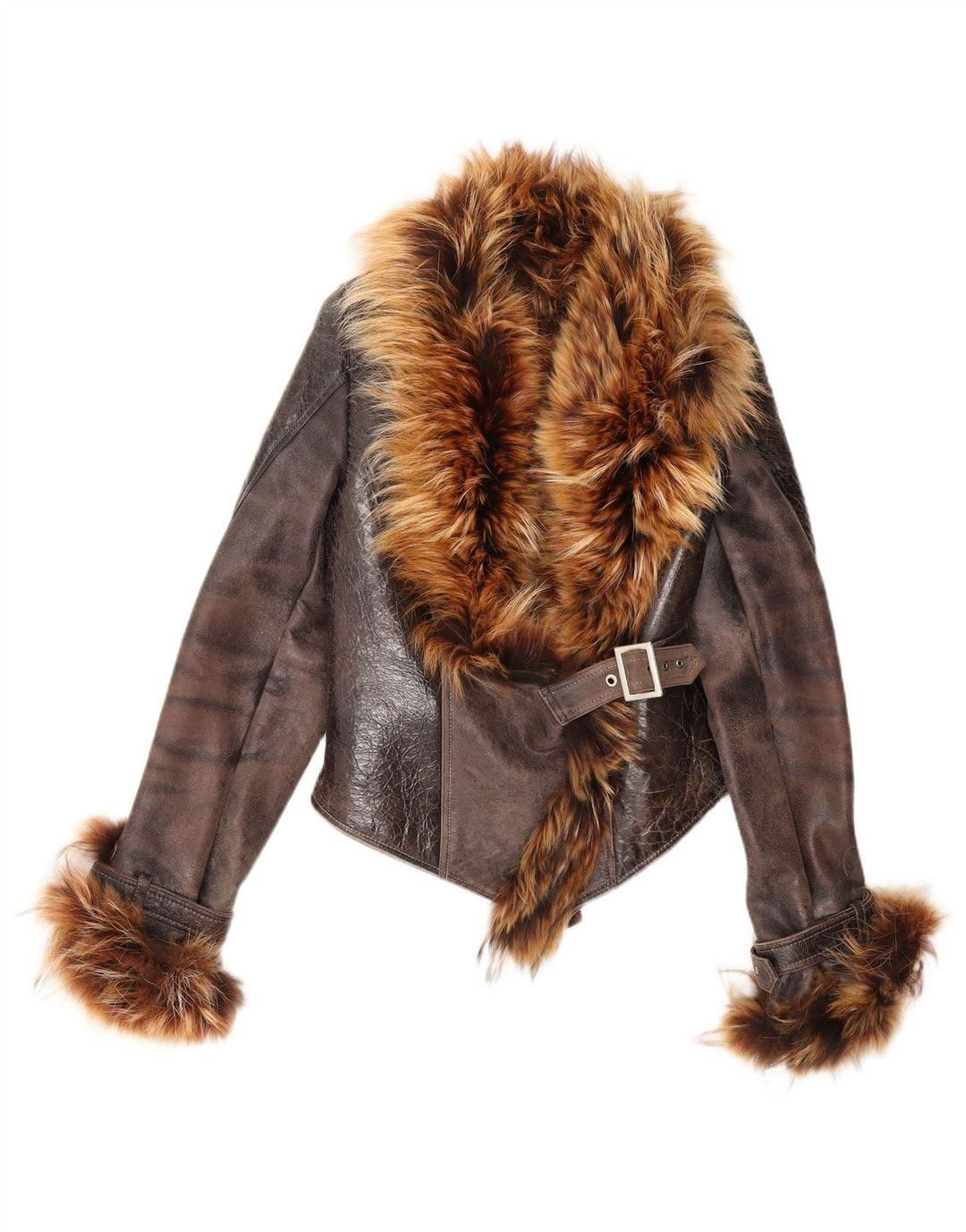 Jachetă din shearling pentru femei Carmen UK 14, mare, maro, din piele