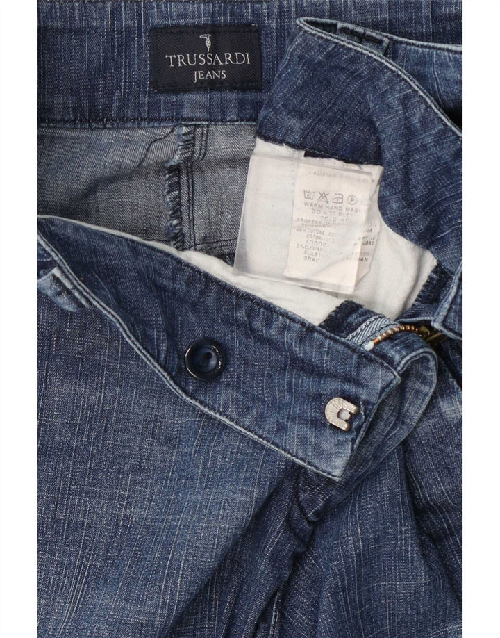 Trussardi blugi largi pentru femei W30 L31 bumbac albastru