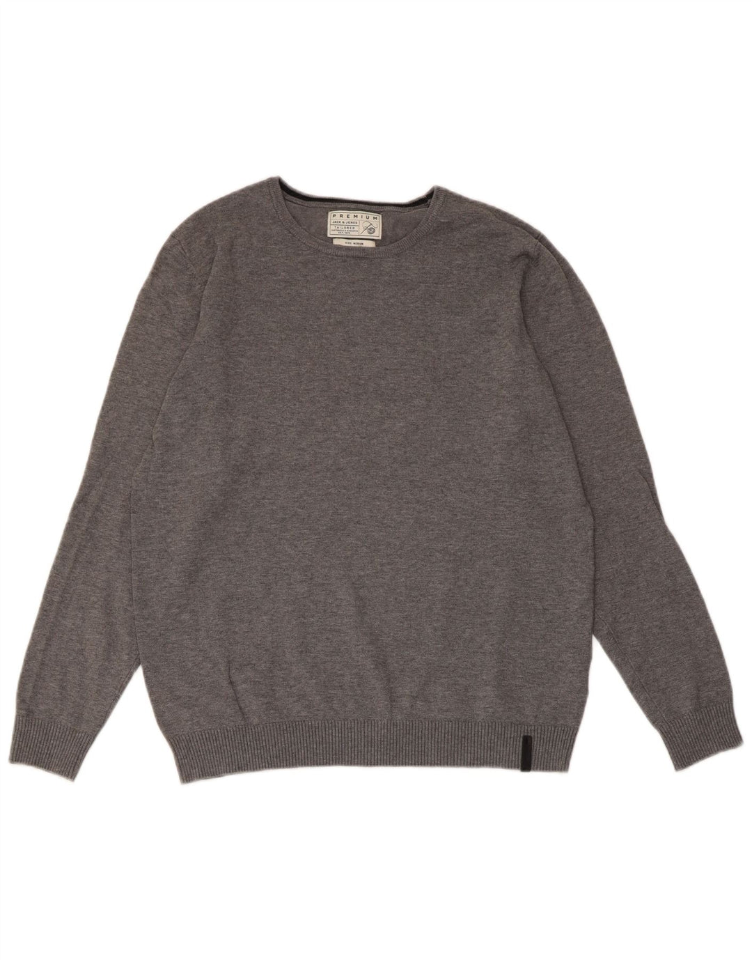 JACK & JONES Pulover croit pentru bărbați, cu gâtul turn, bumbac mediu gri