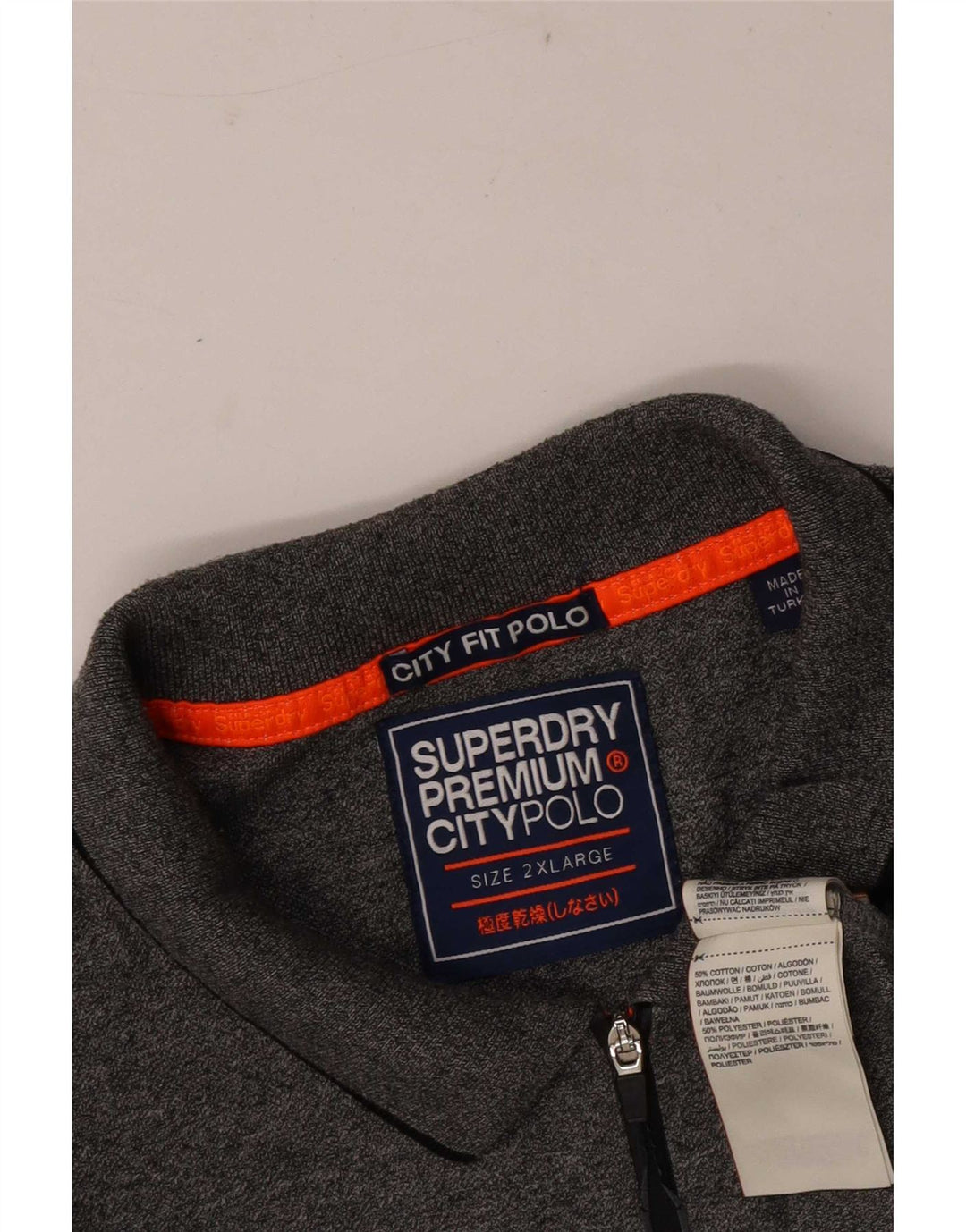 Superdry Mens Polo Shirt 2XL Grey Flecked Cotton
