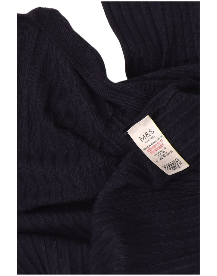 Pulover cardigan cu paragate pentru femei Marks & Spencer UK 12 Medium Bleumarin