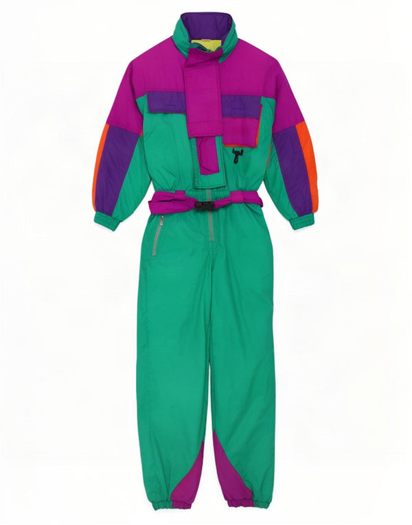 Salopetă de schi Vintage pentru femei IT 48 XL Poliamidă color-bloc multicoloră