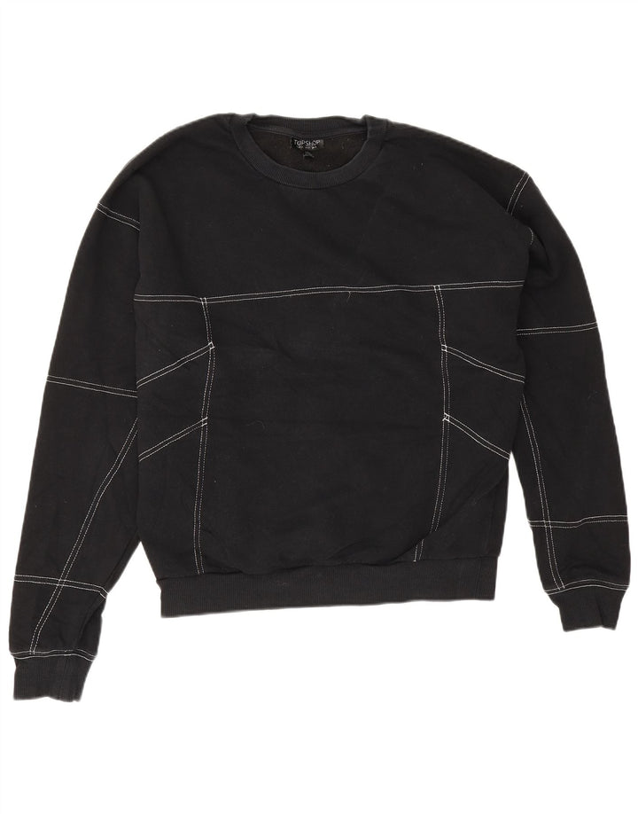 Pulover supradimensionat pentru femei Topshop UK 8 Bumbac negru mic