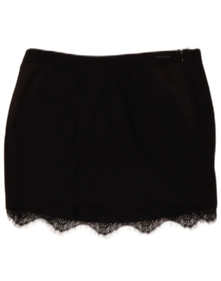 Fusta mini Guess cu talie joasă pentru femei W29 Medium Black Lyocell