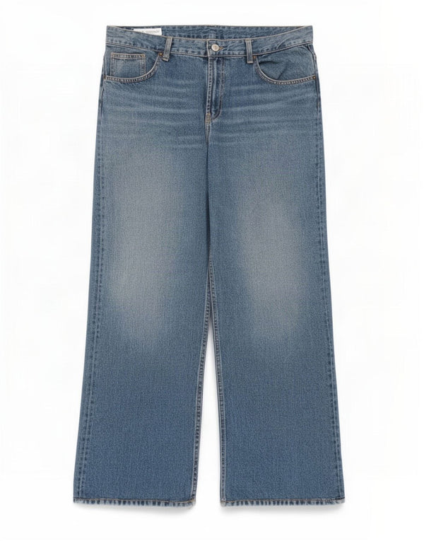 Blugi Zara femei cu talie înaltă cu picioare largi EU 44 XL W34 L32 Albastru