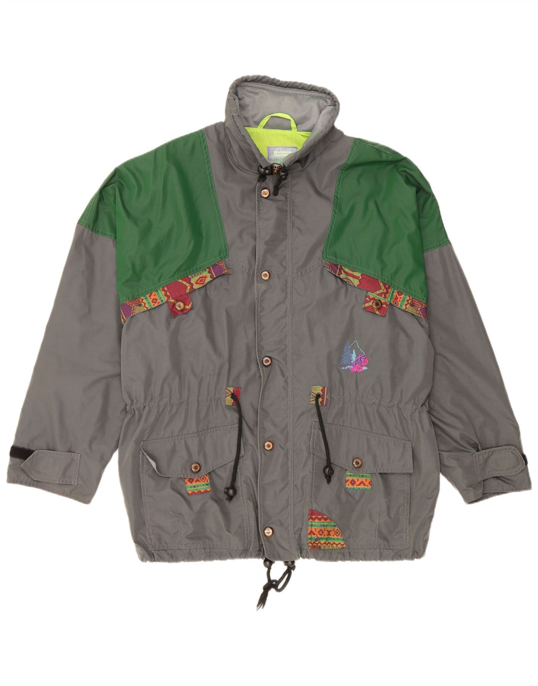 Jachetă vintage pentru bărbați, cu ajustare largă, poliamidă, UK 38, gri mediu