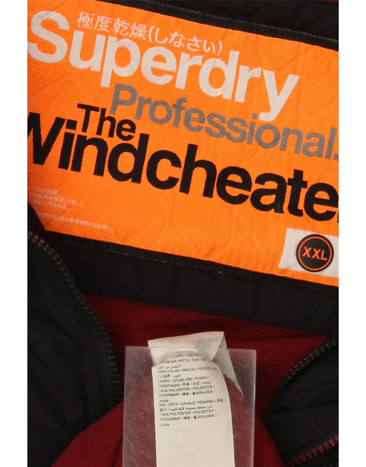 SUPERDRY Jachetă de ploaie cu glugă pentru bărbați The Windcheater Graphic UK 44 2XL Negru