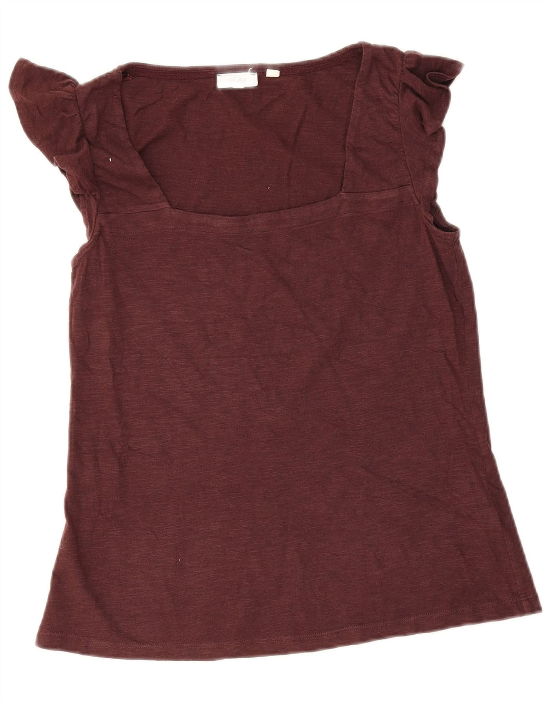 Fat Face Bluză Femei Top UK 10 Small Burgundy Bumbac