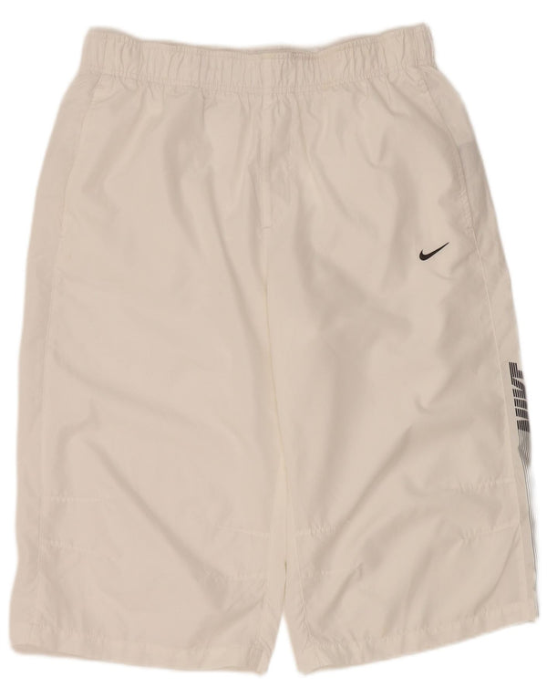Pantaloni scurți sport grafic Nike pentru bărbați, mari, alb, din poliester