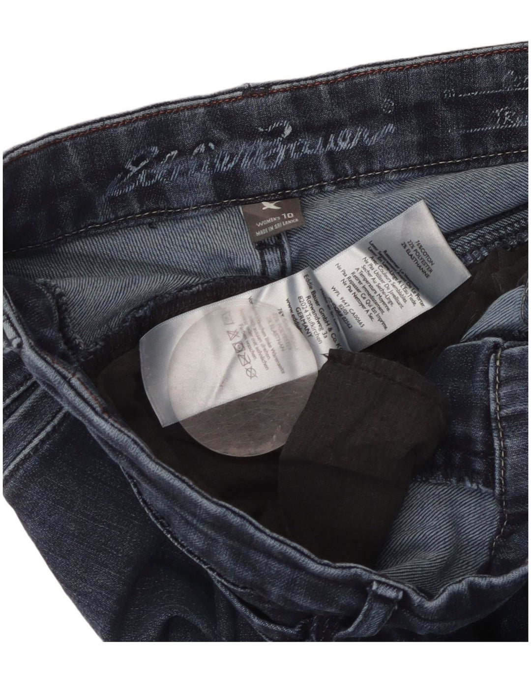 Eddie Bauer Blugi pentru damă, cu curbate, 10, L32 L31, albastru bleumarin, bumbac