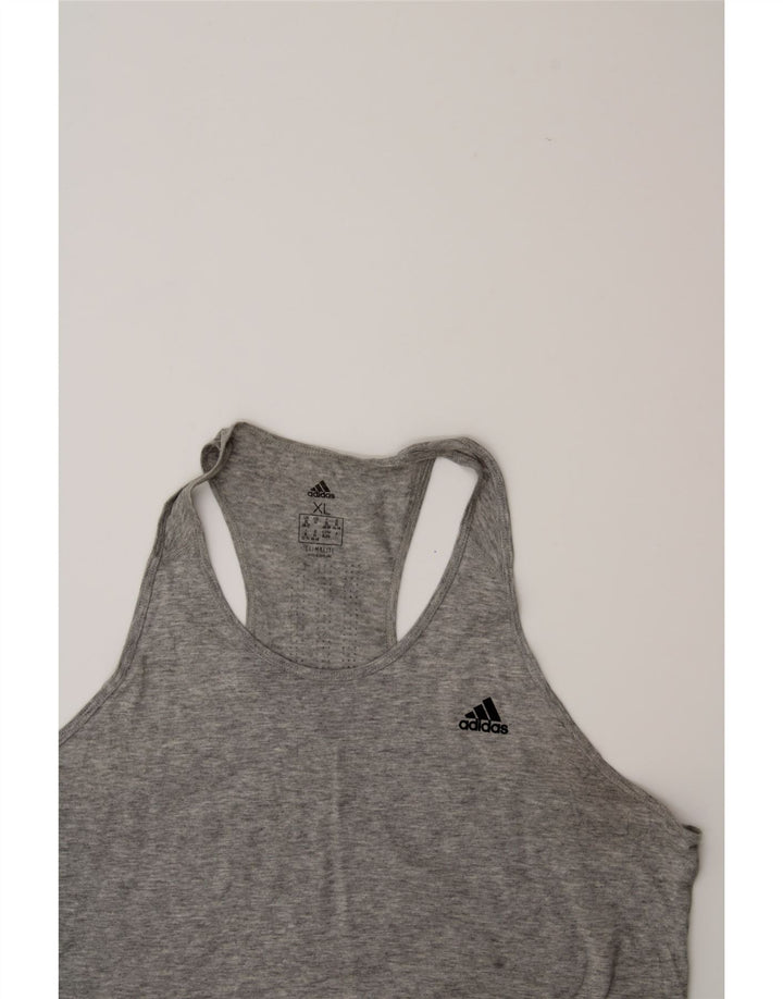 ADIDAS Womens Vest Top UK 20/22 XL Grey Polyester Vintage Adidas and Second-Hand Adidas from Messina Hembry 