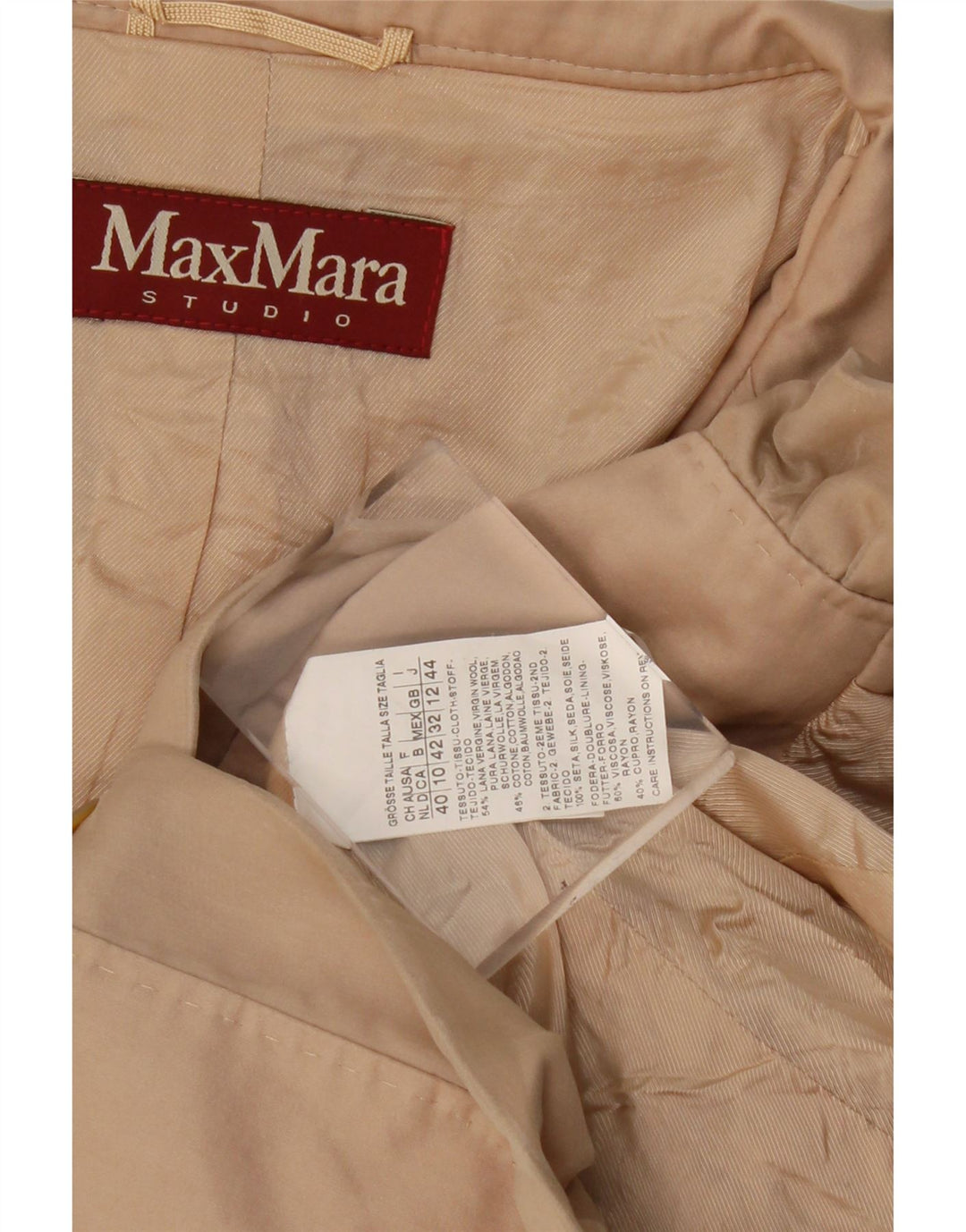Jachetă Blazer Crop 3 Buttons pentru femei Max Mara UK 12 Medium Beige Lână