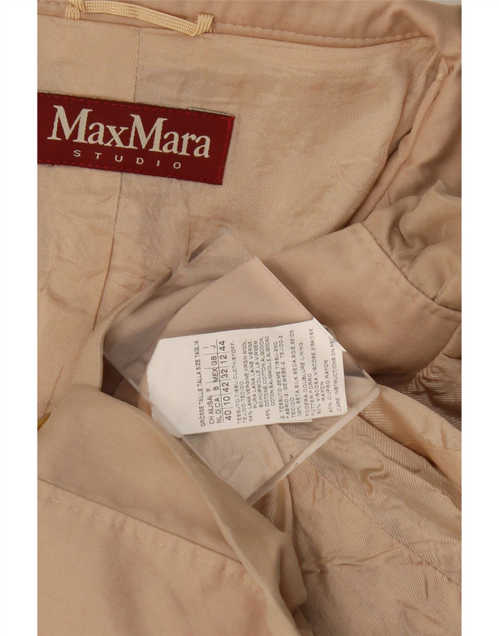 Jachetă Blazer Crop 3 Buttons pentru femei Max Mara UK 12 Medium Beige Lână