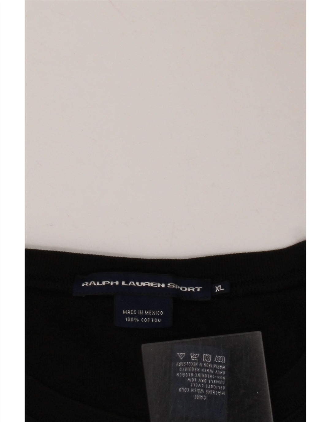 RALPH LAUREN Tricou Crop Top pentru femei UK 18 XL Bumbac negru