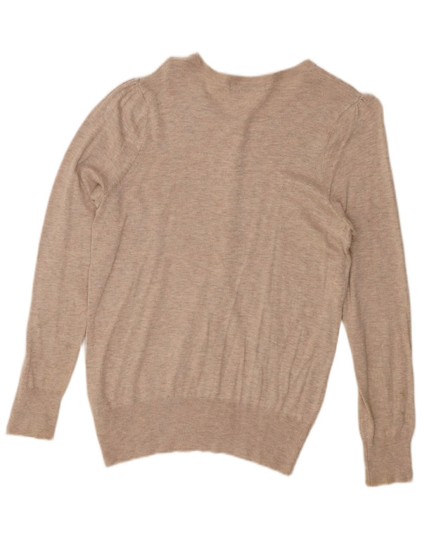 Pulover cardigan pentru femei Marks & Spencer UK 14 Medium Bej Viscoză cu pete