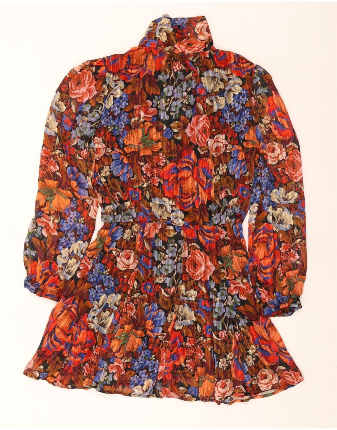 Rochie A-Line ZARA pentru femei cu cravată în față UK 12 Medium Multicolor Floral