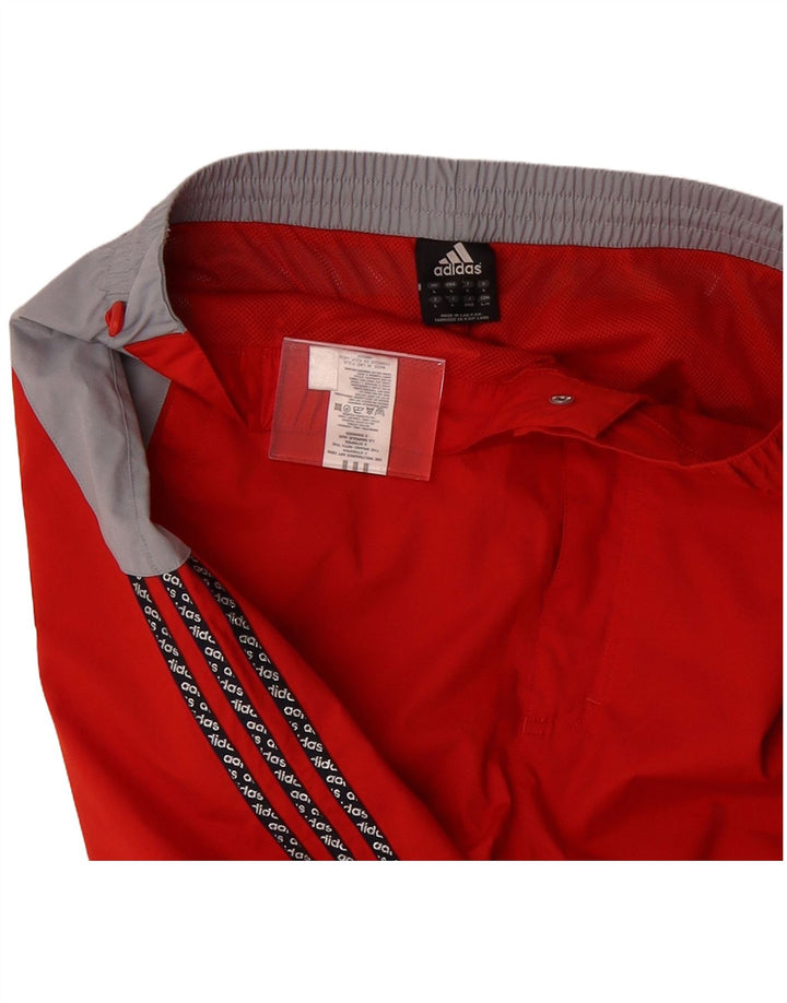 ADIDAS Mens Graphic Bermuda Sport Shorts Large  Red Colourblock Polyester
