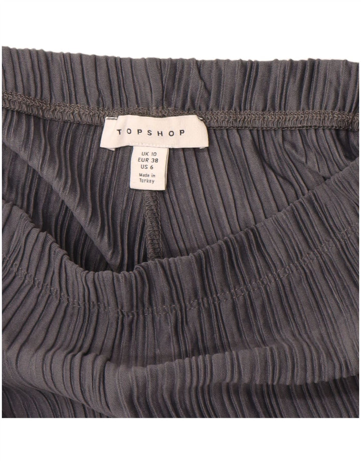 TOPSHOP Pantaloni de trening pentru femei cu picioare largi UK 10 Poliester gri mic