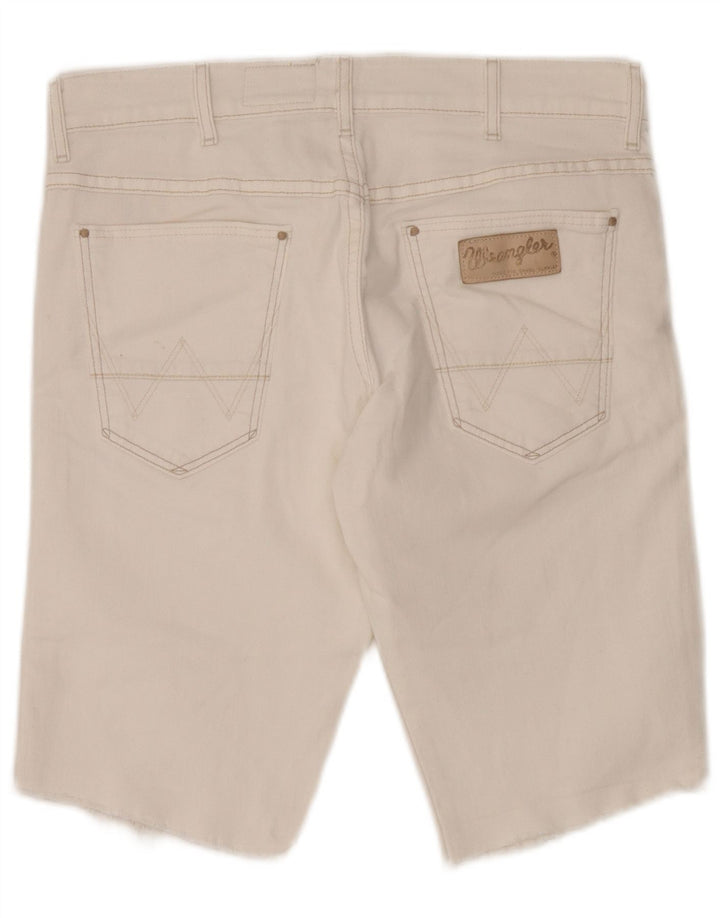 Pantaloni scurți din denim pentru bărbați Wrangler Vegas W31, bumbac alb mediu