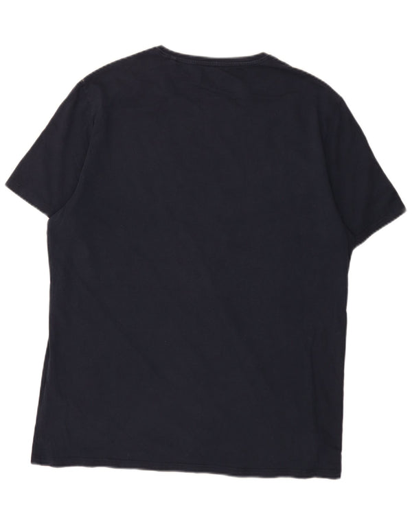 Tricou grafic Guess Slim Fit Top XL Bumbac bleumarin