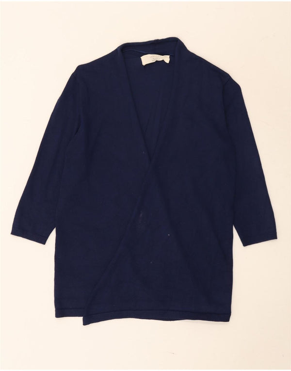 Pulover cardigan deschis pentru femei cu mâneci 3/4 Zara UK 12 Medium Bleumarin