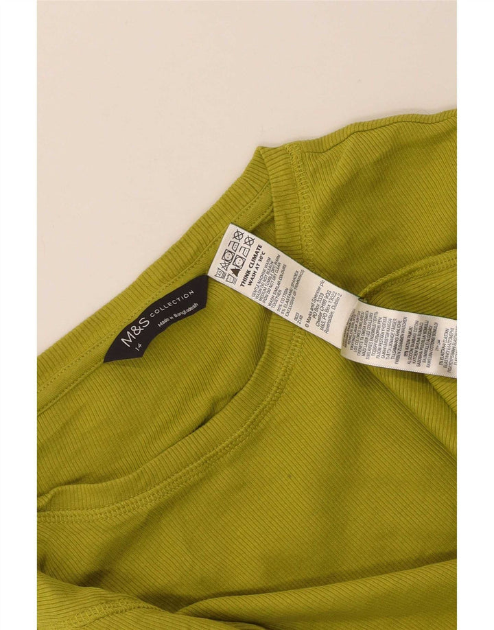 Marks & Spencer Top pentru femei cu mânecă lungă UK 14, bumbac verde mediu