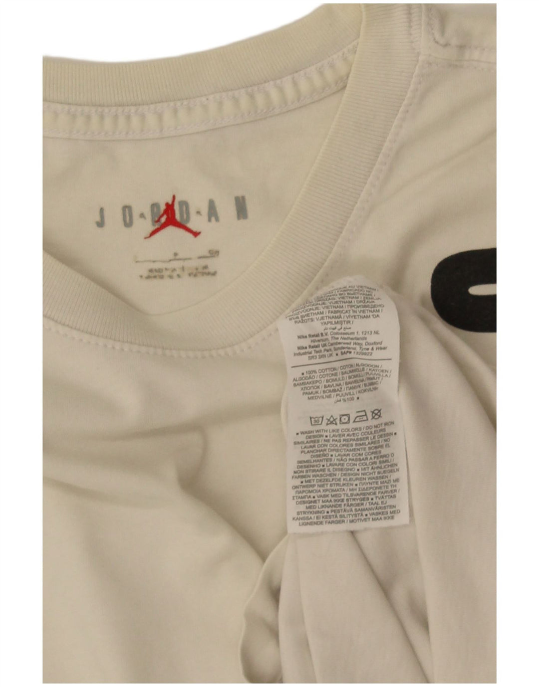 Tricou grafic Jordan pentru bărbați Top mic din bumbac alb