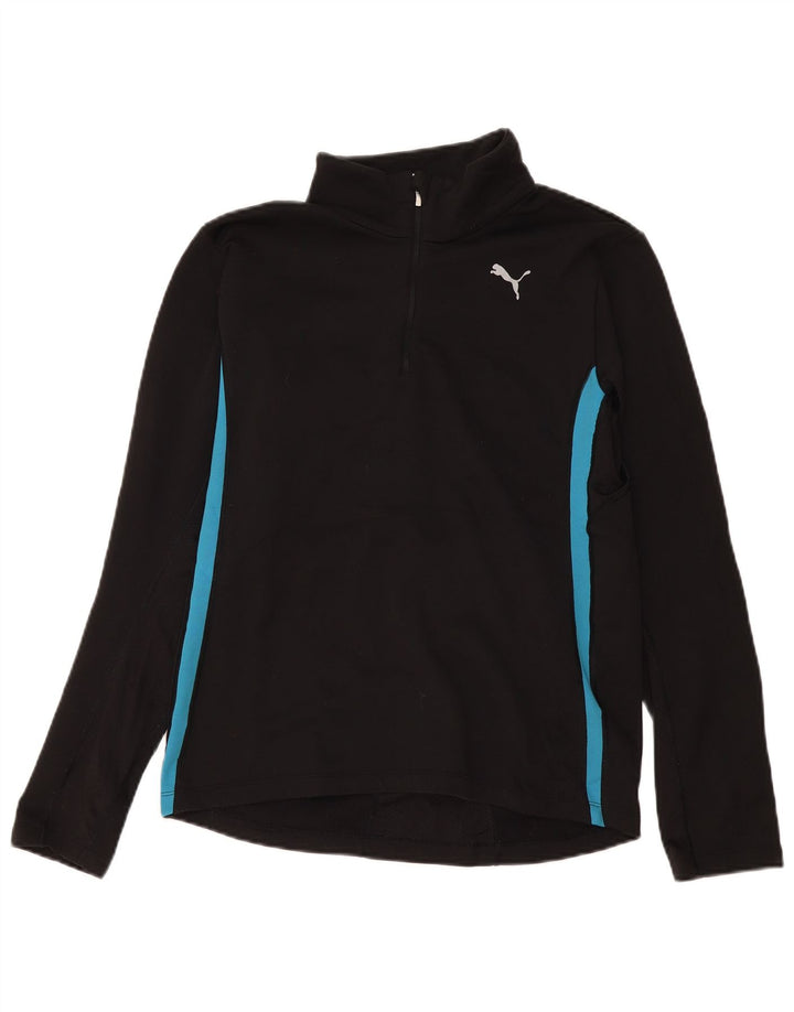 Top de trening Puma pentru femei, cu fermoar și gât, UK 14 Medium Black Colorblock