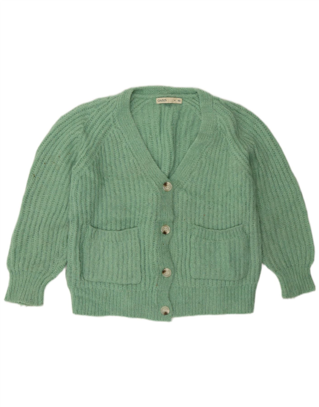Pulover cardigan pentru femei Oasis, cu tăiere largă, UK 14 Poliester verde mediu