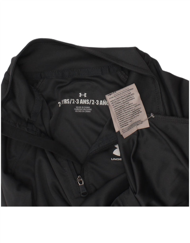 Tricou Under Armour pentru băieți, cu fermoar și gât, pulover, 2-3 ani, poliester gri