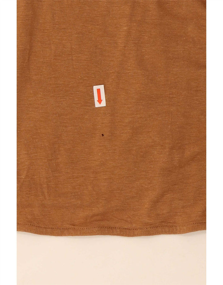 Top pentru femei Benetton cu umeri supradimensionați UK 14 Medium Beige Viscose