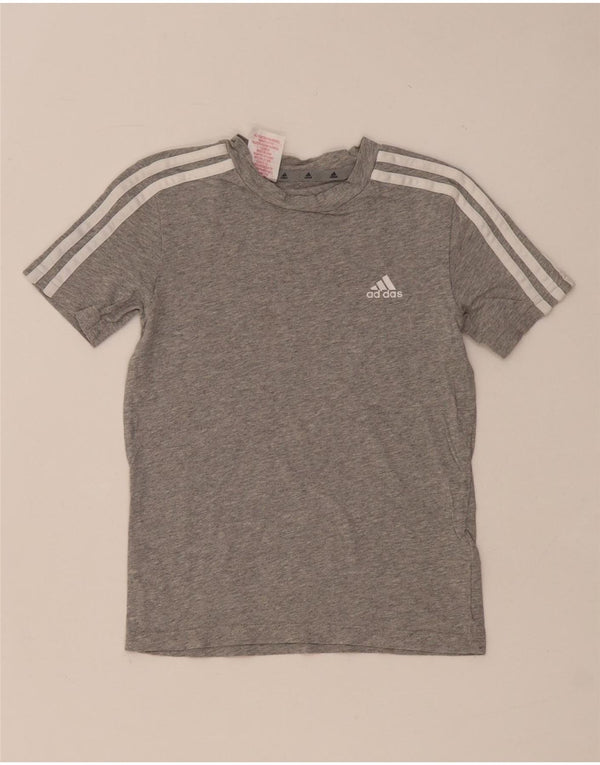Tricou grafic Adidas pentru baieti Top 7-8 ani bumbac gri