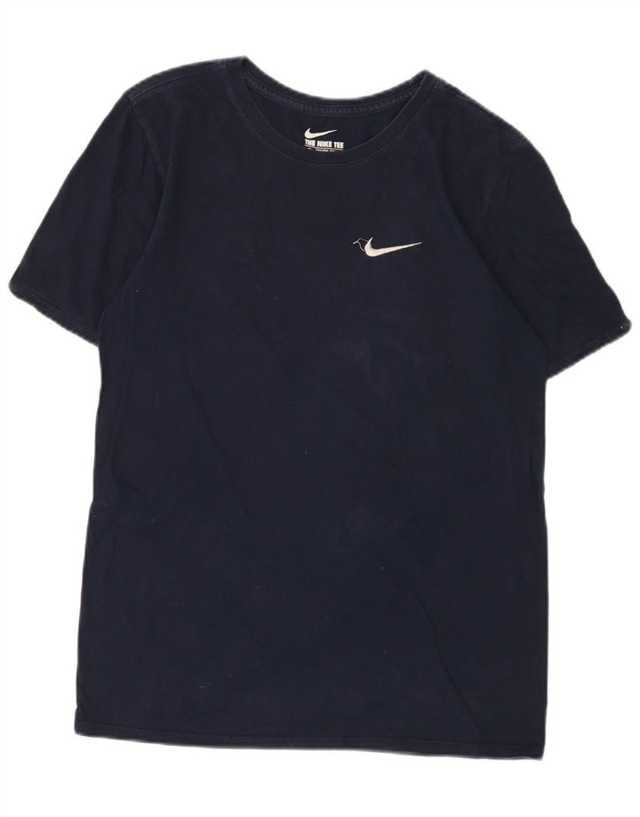 Tricou cu croi atletic Nike pentru bărbați Top mic din bumbac bleumarin