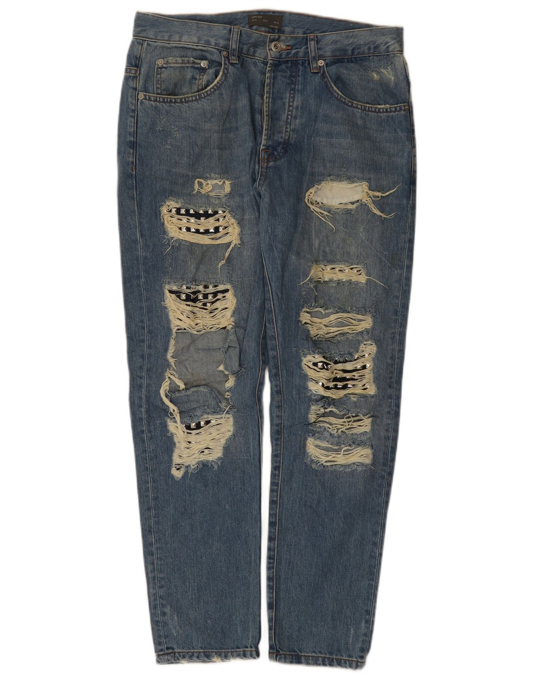 Blugi pentru bărbați slim învechiți Zara EU 40 Medium L31 L28 Albastru