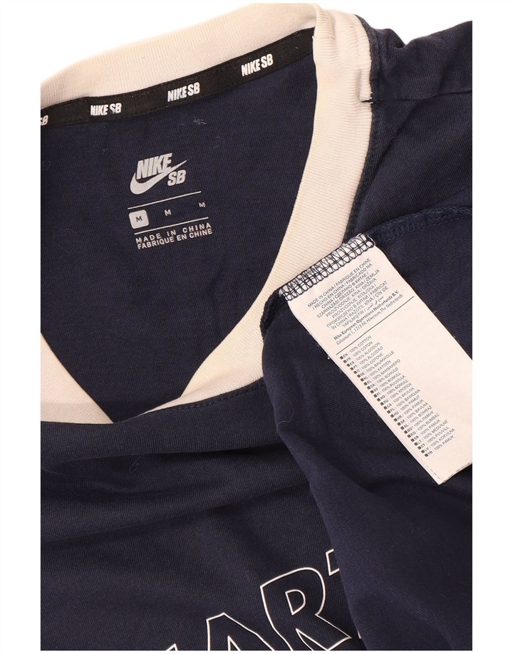 Tricou grafic pentru bărbați NIKE Top mediu din bumbac bleumarin