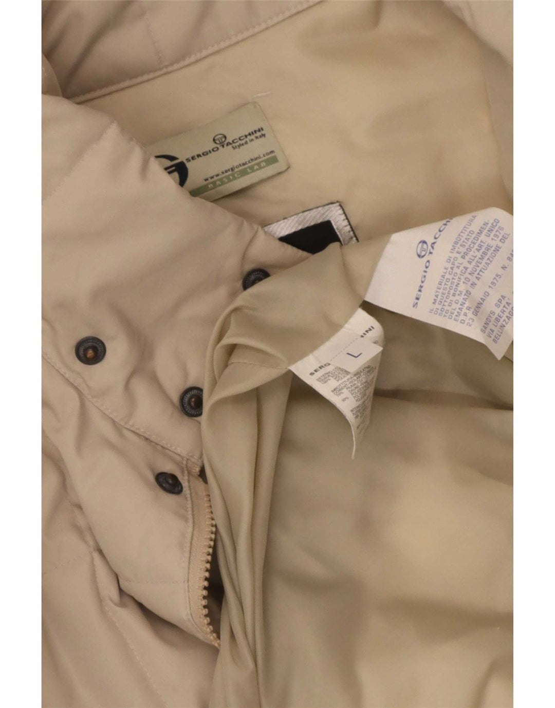 Jachetă căptușită pentru bărbați Sergio Tacchini UK 40 mare, bej, poliester