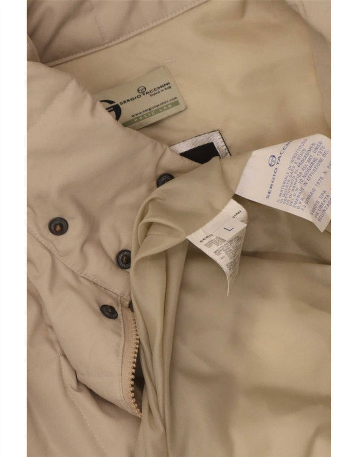 Jachetă căptușită pentru bărbați Sergio Tacchini UK 40 mare, bej, poliester