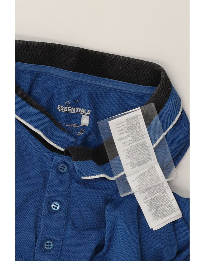 ADIDAS Mens Climalite Polo Shirt Medium Blue Cotton Vintage Adidas and Second-Hand Adidas from Messina Hembry 