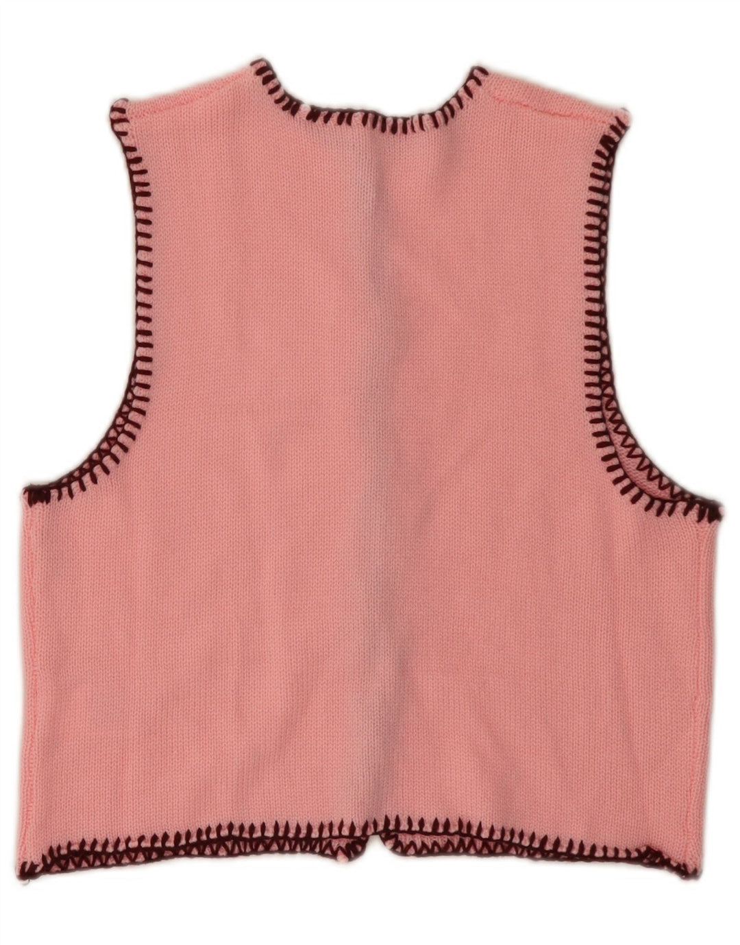 Pulover cardigan fără mâneci pentru femei VINTAGE UK 6 XS roz acrilic