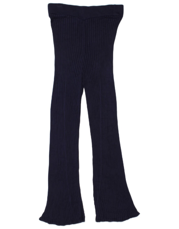 Pantaloni casual evazați cu talie înaltă Zara pentru femei UK 12 Medium L28 L24 Bleumarin