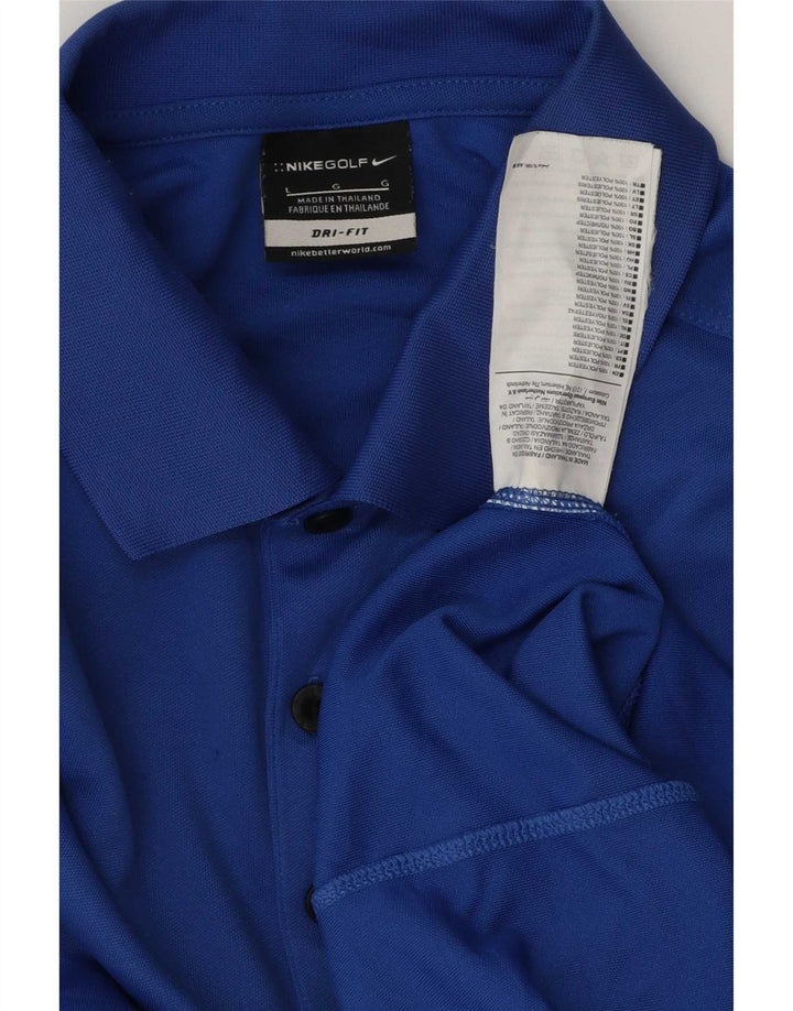 Tricou polo Nike Dri Fit pentru bărbați, mare, albastru, poliester