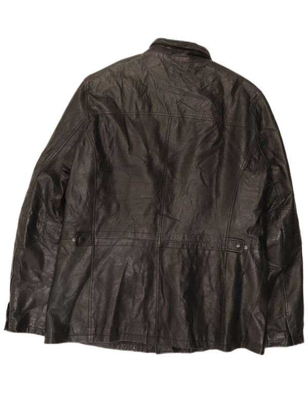 Jachetă de piele vintage pentru bărbați UK 42 XL neagră