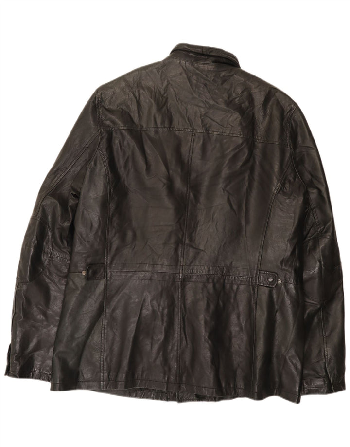 Jachetă de piele vintage pentru bărbați UK 42 XL neagră