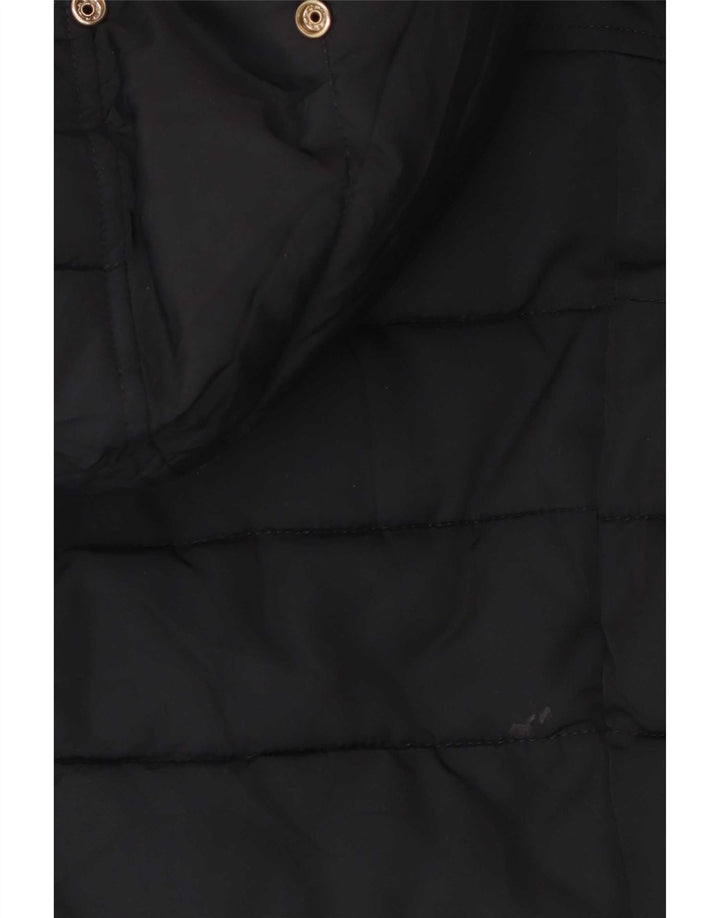 Topshop Jachetă căptușită cu glugă pentru femei UK 8 Small Black Poliester