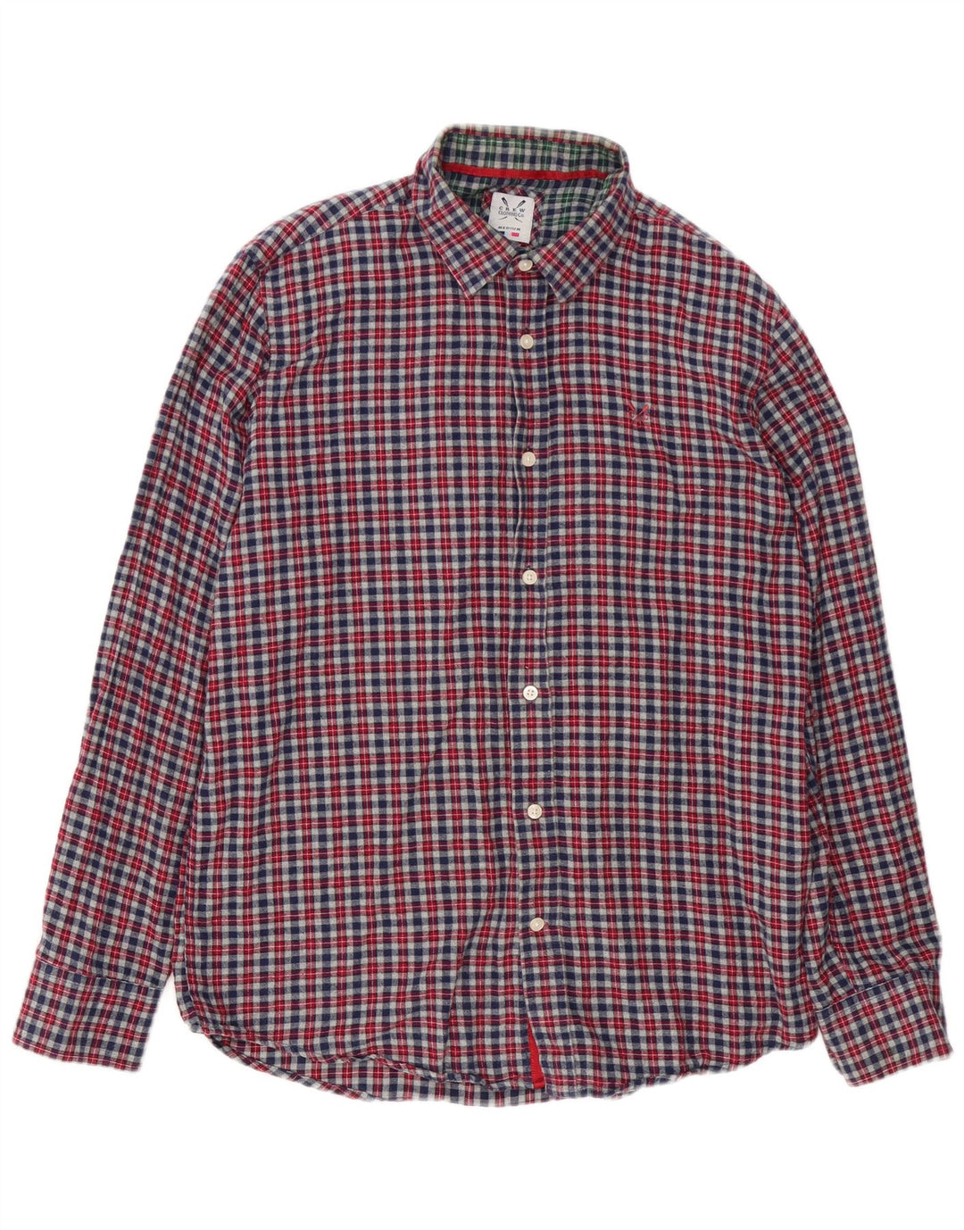 Crew Clothing Cămașă de flanel pentru bărbați, gri mediu, din bumbac