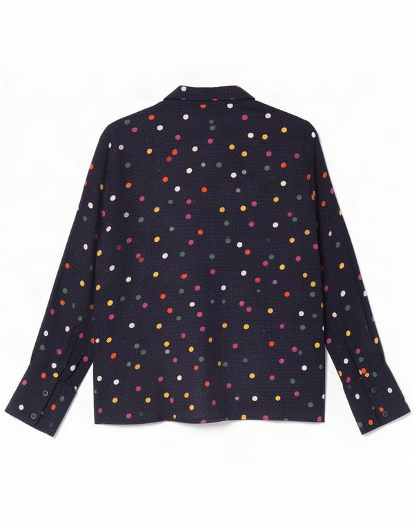Top cardigan cu mânecă lungă pentru femei Zara UK 10 mic, bleumarin, viscoză cu pete