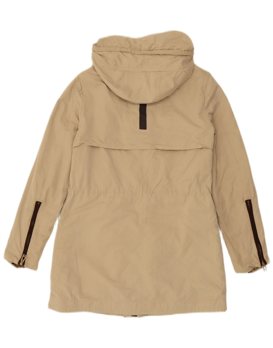 Jachetă parka cu glugă pentru femei Zara UK 6 XS poliester bej