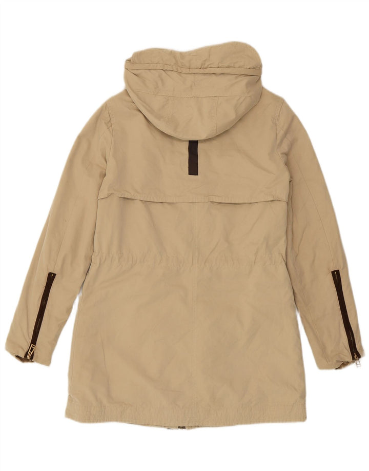 Jachetă parka cu glugă pentru femei Zara UK 6 XS poliester bej
