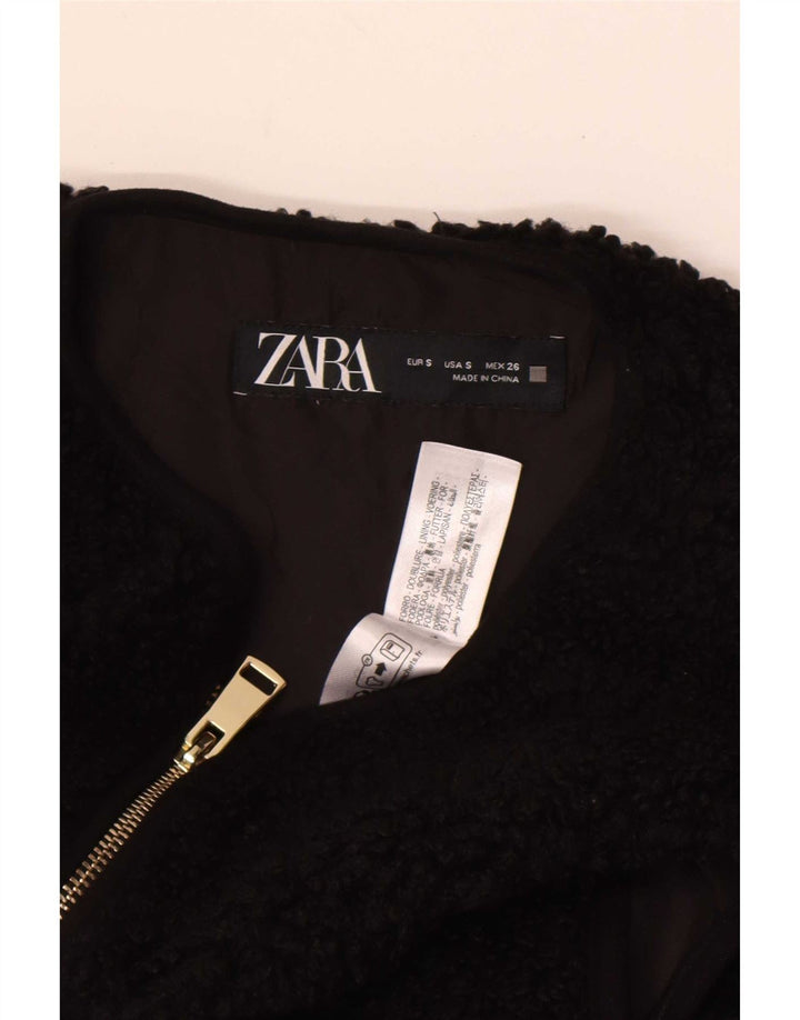 Gilet cu lână supradimensionat pentru femei Zara UK 10, poliester negru mic