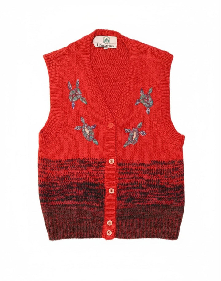 LE SFERRUZZATE Womens Cardigan Sweater UK 14 Medium Red Colourblock